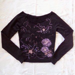 Floral Express Top with Jewel Studs.